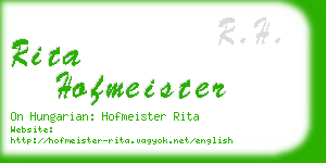 rita hofmeister business card